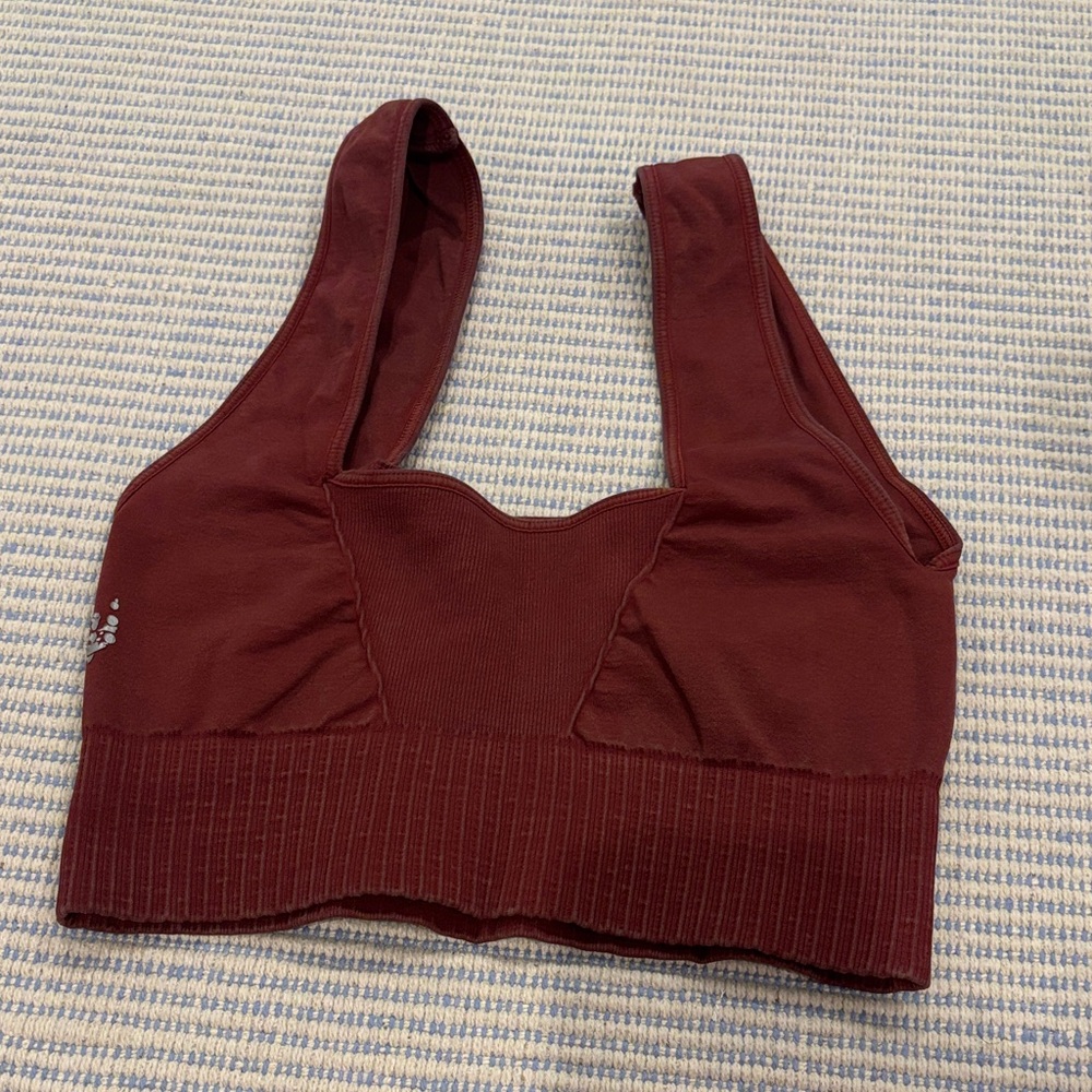 FP Movement by Free People Ribbed Support Bralette - Burgundy